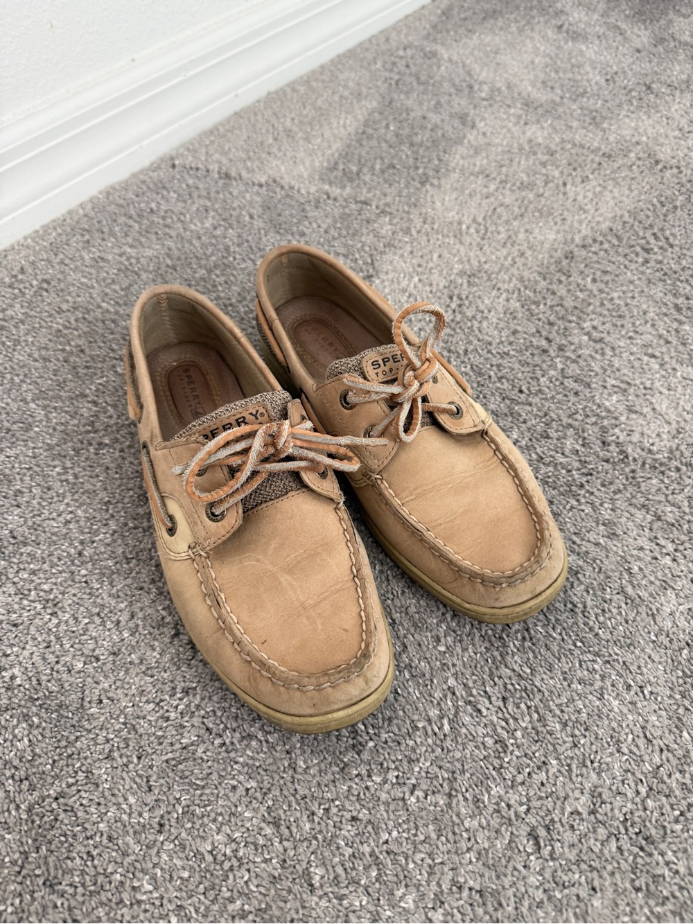 Sperry 2Eye Tan Leather Boat Shoes Size 7.5